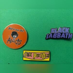 3 Punk / Rock Enamel Pins